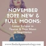 Noviembre 2022 Lunas Nuevas y Llenas Eclipse Lunar en Tauro